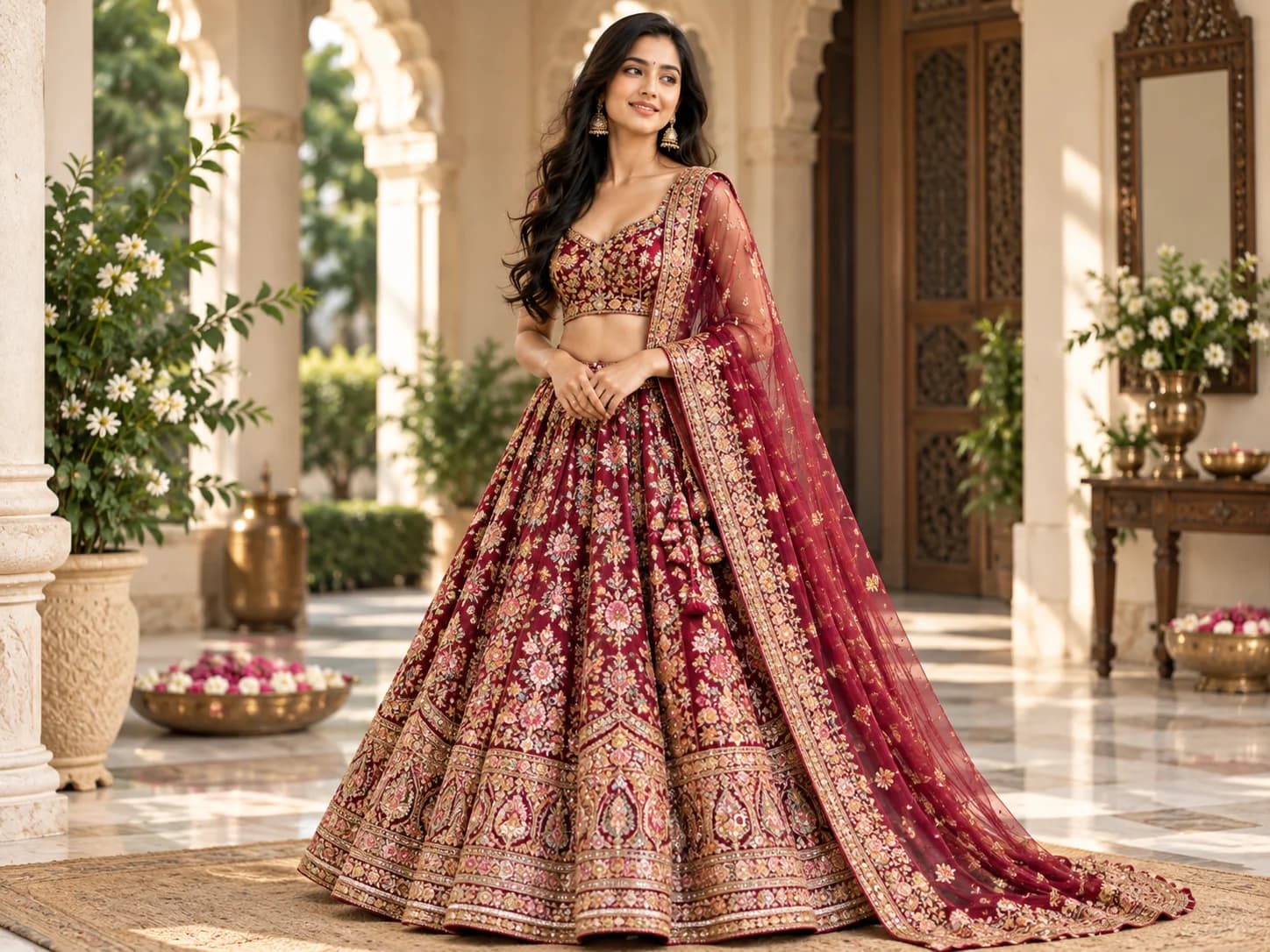 AI lehenga virtual try-on example