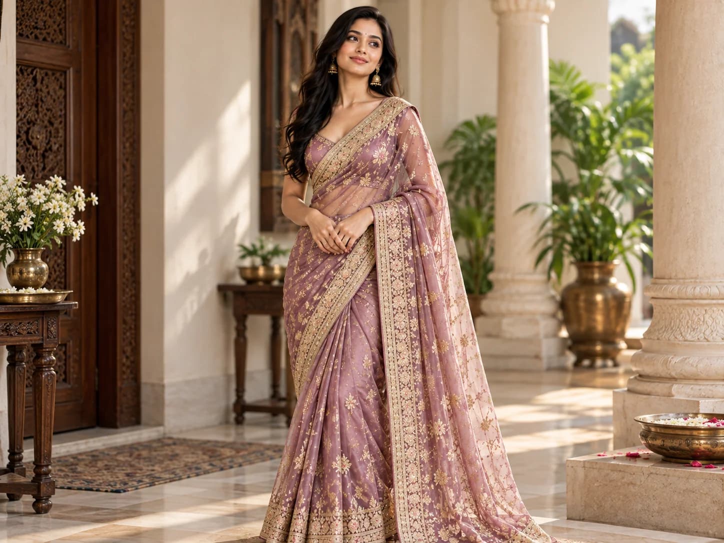 AI saree virtual try-on example